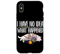 Carcasa para iPhone X/XS Funny Cat, no Tengo ni Idea de lo Que pasó, Yarn Cat Lover