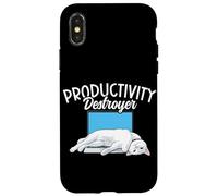 Carcasa para iPhone X/XS Funny Cat Productivity Destroyer Dueño de Gato Humor Amante de los Gatos