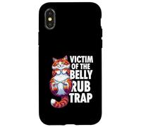 Carcasa para iPhone X/XS Funny Cat Victim of The Belly Rub Trap Kitten Joke