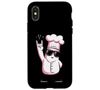 Carcasa para iPhone X/XS Funny Chef Rockstar Cook Retro Style Rosa Diseño