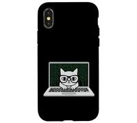 Carcasa para iPhone X/XS Funny Coding Cat Computer Tech Ingeniero desarrollador de Software