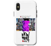 Carcasa para iPhone X/XS Funny Colorful New YorkCity Jelly Bear Gum Artwork Graphic