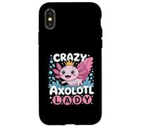 Carcasa para iPhone X/XS Funny Cute Crazy Axolotl Lady Animal Lover For Women Girls