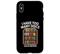 Carcasa para iPhone X/XS Funny Disc Golf Hombres Mujeres I Have Too Many Discs