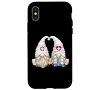 Carcasa para iPhone X/XS Funny Doctor Couple Gnomes For Women and Pediatric Nurse Mom
