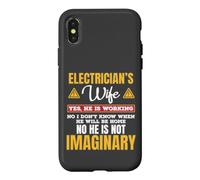 Carcasa para iPhone X/XS Funny Electricians Wife Yes He's Working