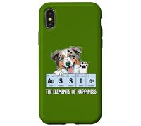 Carcasa para iPhone X/XS Funny Elements of Happiness Blue Merle Aussie Lover