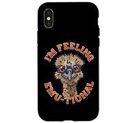 Carcasa para iPhone X/XS Funny Emu I’m Feeling Emu-tional Emu Pun