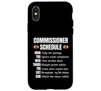 Carcasa para iPhone X/XS Funny Fantasy Football Commissioner Schedule Draft Day