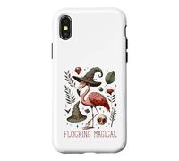Carcasa para iPhone X/XS Funny Flamingo Pun Flocking Magical Pagan Wiccan Witch