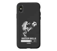 Carcasa para iPhone X/XS Funny Frog FÚTBOL Habilidades Cargando Kick Off Club Juego En Coach
