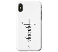 Carcasa para iPhone X/XS Funny Garage Car Mechanic Husband Dad - Señal de Cruz Vertical