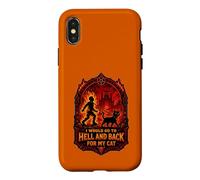 Carcasa para iPhone X/XS Funny Halloween I'D IR AL Infierno Y Volver para MI Gato