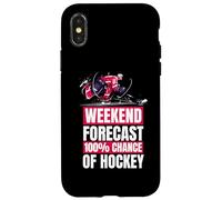 Carcasa para iPhone X/XS Funny Hockey Player Pronóstico de Fin de Semana Hockey
