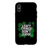Carcasa para iPhone X/XS Funny Houseplant Lover Leafy Things Don't Judge