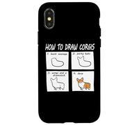 Carcasa para iPhone X/XS Funny How To Draw Pembroke Welsh Corgi Dog Lover