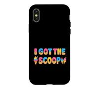 Carcasa para iPhone X/XS Funny I Got The Scoop Ice Cream Gender Reveal Party Quote