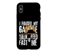 Carcasa para iPhone X/XS Funny I Paused My Game Talk Fast or Feed Me Gamer Gaming