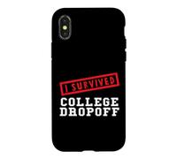 Carcasa para iPhone X/XS Funny I Survived College Dropoff Padres de Regreso a la Escuela