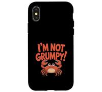 Carcasa para iPhone X/XS Funny Im Not Grumpy Cartoon Crab Diciendo Mujeres Hombres