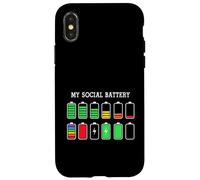 Carcasa para iPhone X/XS Funny Introvert Humor Energy Level Graphic Anti Social Fun
