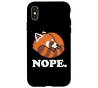 Carcasa para iPhone X/XS Funny Kawaii Kids Boys Girls Napping Nope Red Panda Lover