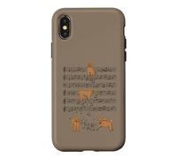 Carcasa para iPhone X/XS Funny Labradoodle música Jugando con Notas