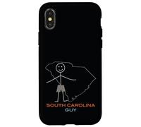 Carcasa para iPhone X/XS Funny Mens South Carolina, SC Chicos Carolina del Sur