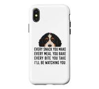 Carcasa para iPhone X/XS Funny Mens Womens Every Snack Make Begging Bernedoodle Dog