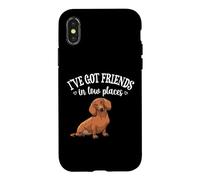 Carcasa para iPhone X/XS Funny Mens Womens Girl Friends In Low Places Dachshund Lover