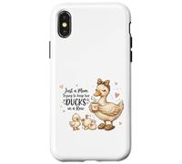 Carcasa para iPhone X/XS Funny Mom Just a Mom Trying to Keep Her Ducks Humor