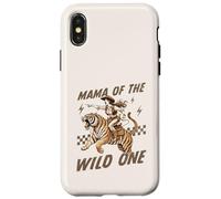 Carcasa para iPhone X/XS Funny Mom Tiger Riding. Western Cowboy Mama of The Wild One