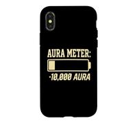 Carcasa para iPhone X/XS Funny Negative Aura Points Farming Aura Meter Minus 10,000