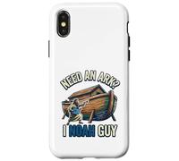 Carcasa para iPhone X/XS Funny Noah Ark Guy Christian Bible Juego de Palabras Humor Domingo Iglesia