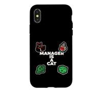 Carcasa para iPhone X/XS Funny Office Humor Manager Is A Cat Feline Boss