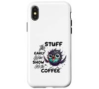 Carcasa para iPhone X/XS Funny Owl Stuff The Early Worm Coffee