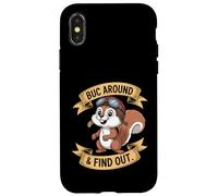 Carcasa para iPhone X/XS Funny Pilot Squirrel Buck Around and Find out Diciendo