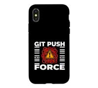 Carcasa para iPhone X/XS Funny Programmer Coding Git Push Force Warning