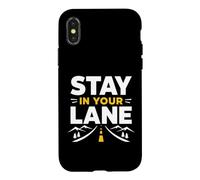 Carcasa para iPhone X/XS Funny Quote Road Trip Driving Mindset Stay In Your Lane