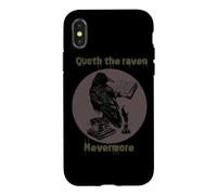 Carcasa para iPhone X/XS Funny Quoth Raven Nevermore Edgar Allan PoE Poema literario