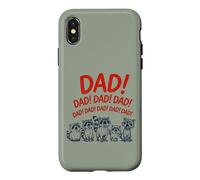Carcasa para iPhone X/XS Funny Raccoon Dad Yelling Raccoons Father's Day