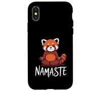 Carcasa para iPhone X/XS Funny Red Panda Namaste Yoga Humor Fire Fox For Women Girls
