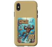 Carcasa para iPhone X/XS Funny Retired Not My Problem Anymore Scuba Bigfoot