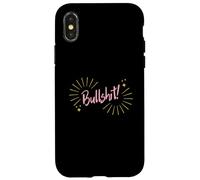 Carcasa para iPhone X/XS Funny Sarcastic Adult Joke Womens Cute Pink Bullshit