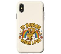 Carcasa para iPhone X/XS Funny Saying: It Burns When I Pee! Rainbow