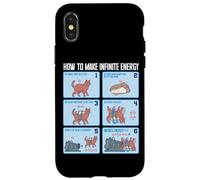 Carcasa para iPhone X/XS Funny Science Sarcasmo Hypothesis Infinite Energy Loop Cat