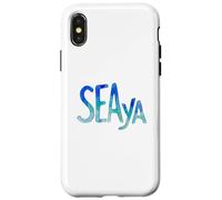 Carcasa para iPhone X/XS Funny Sea Ya Sea Glass Watercolor Cute Beach Lovers