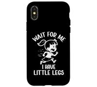 Carcasa para iPhone X/XS Funny Short Legs Meme Girl Wait For Me - Tengo piernas pequeñas