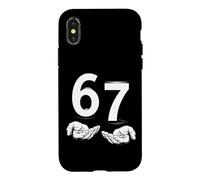 Carcasa para iPhone X/XS Funny Six Seven 6 7 Meme Gen Alpha Slang 6 7 Hands
