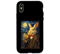 Carcasa para iPhone X/XS Funny Smoking Rabbit Meme Cigarette Bunny Rabbit In Suit